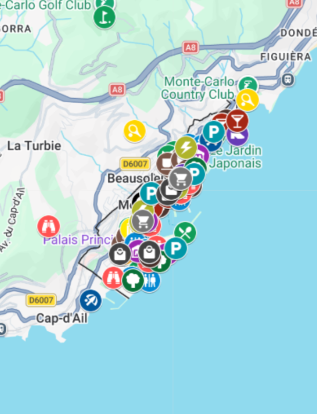 Monaco Google Maps -kartta