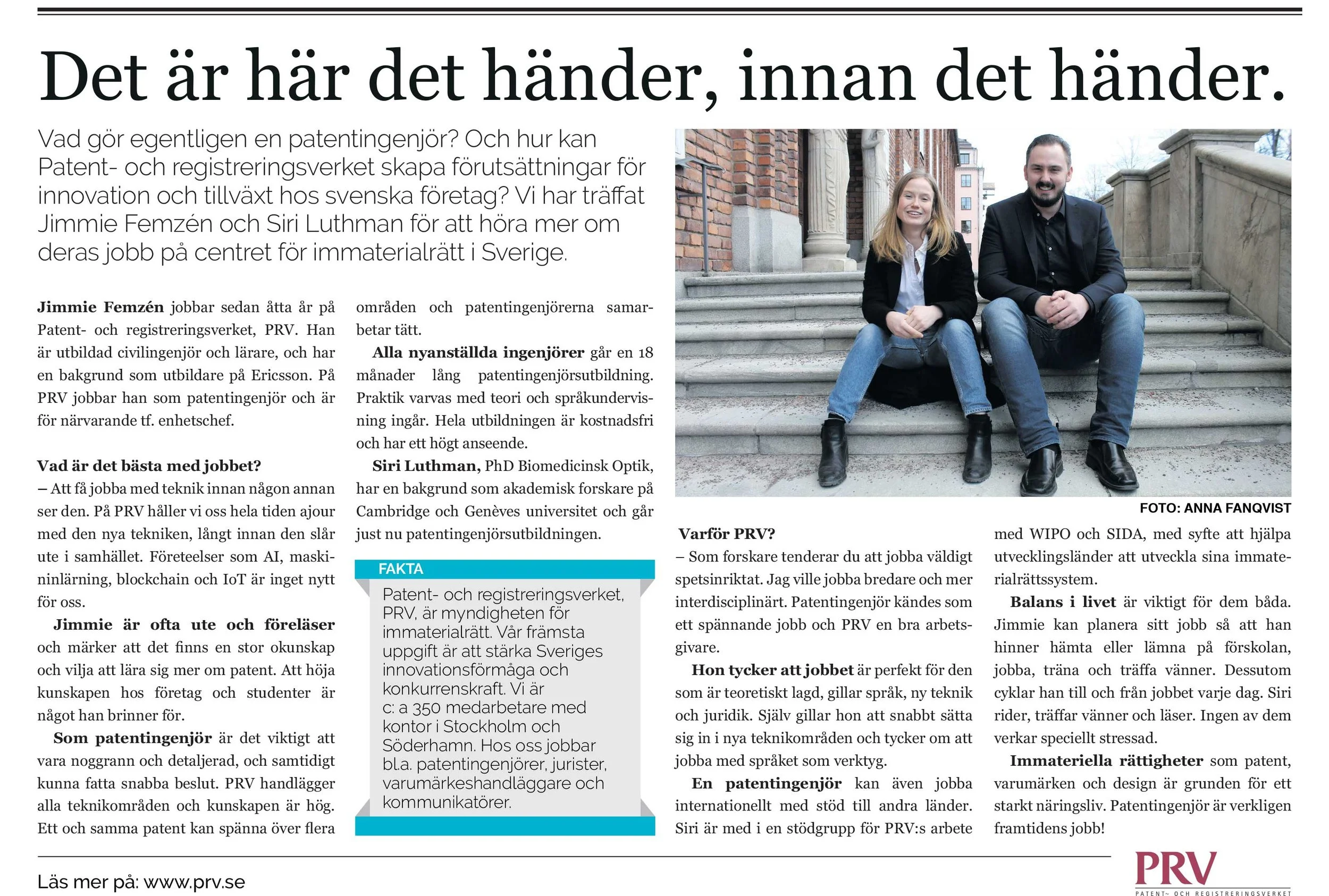 SWEDISH INTELLECTUAL PROPERTY OFFICE
Copy, concept development, strategy, editorial, employer branding.
