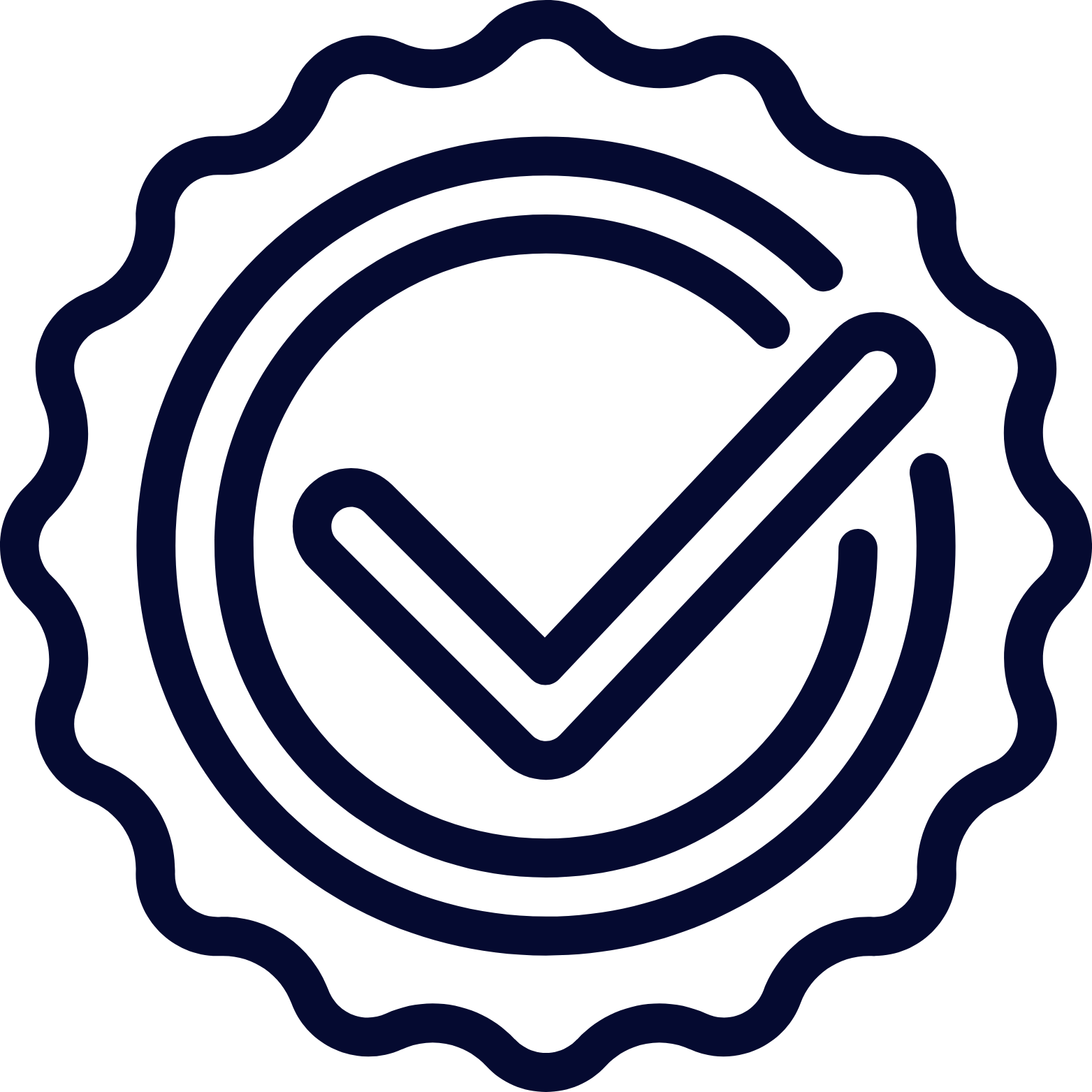 Geometric drawing of an outline square with sections divided by vertical, horizontal, and diagonal lines.