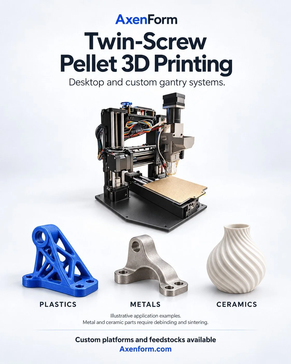 Metal & Ceramic Pellet 3D Printer