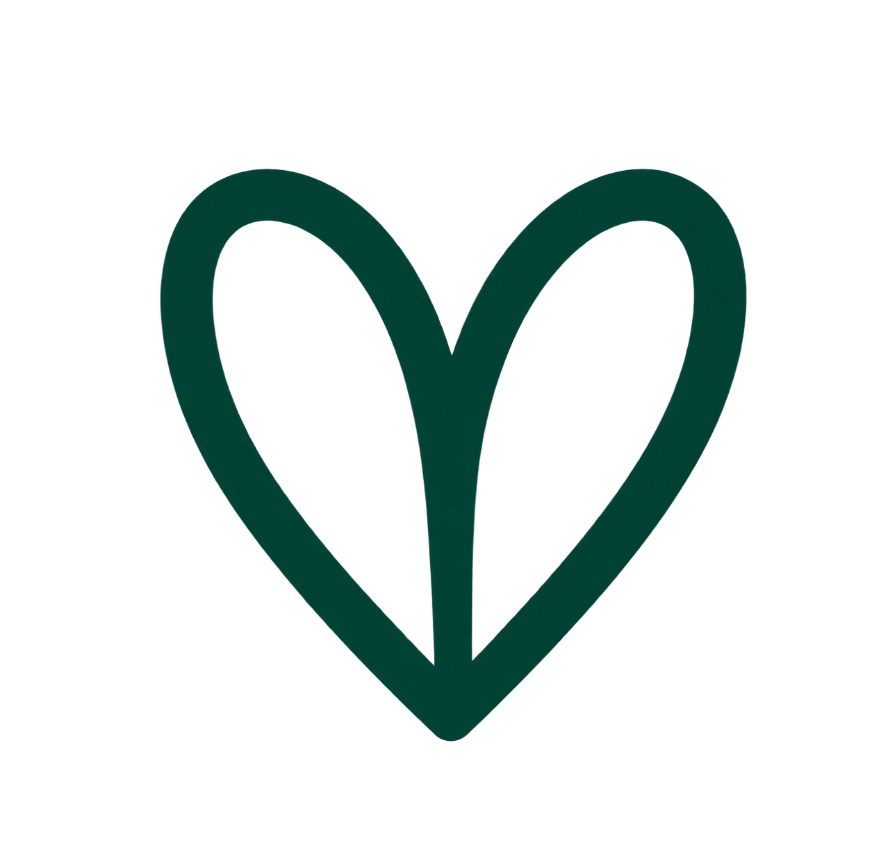 Decorative green heart accent used throughout the Unity Fashion Institute Foundation design.