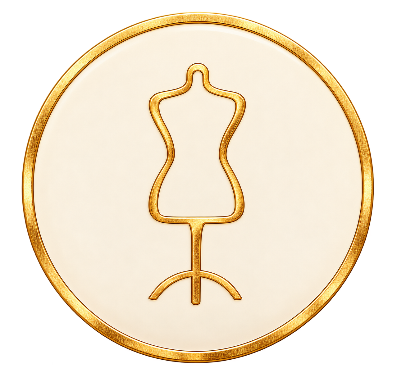 Dress form icon representing fashion design and garment creation.