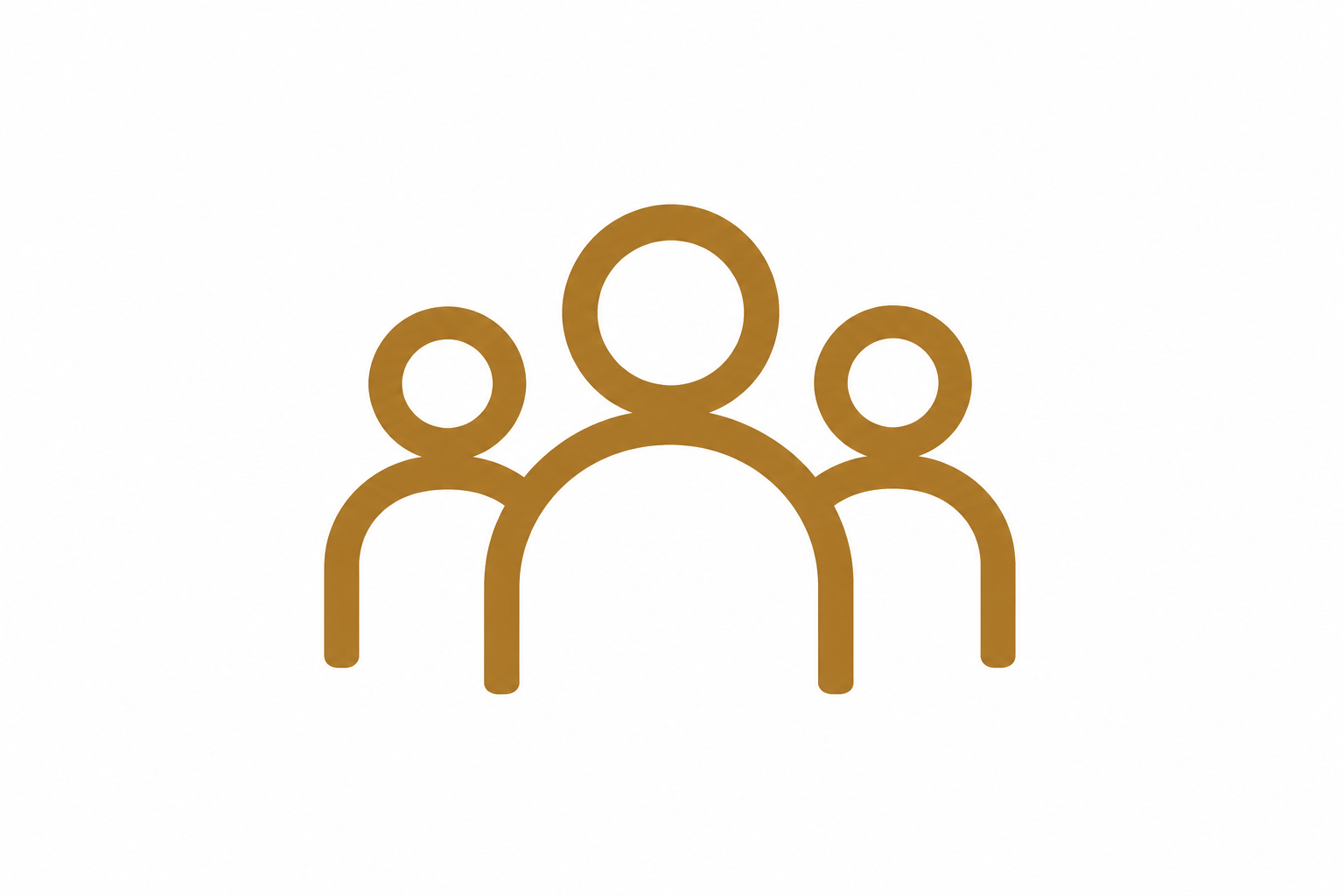 Gold people icon representing education and empowerment at Sheridonna Designs.