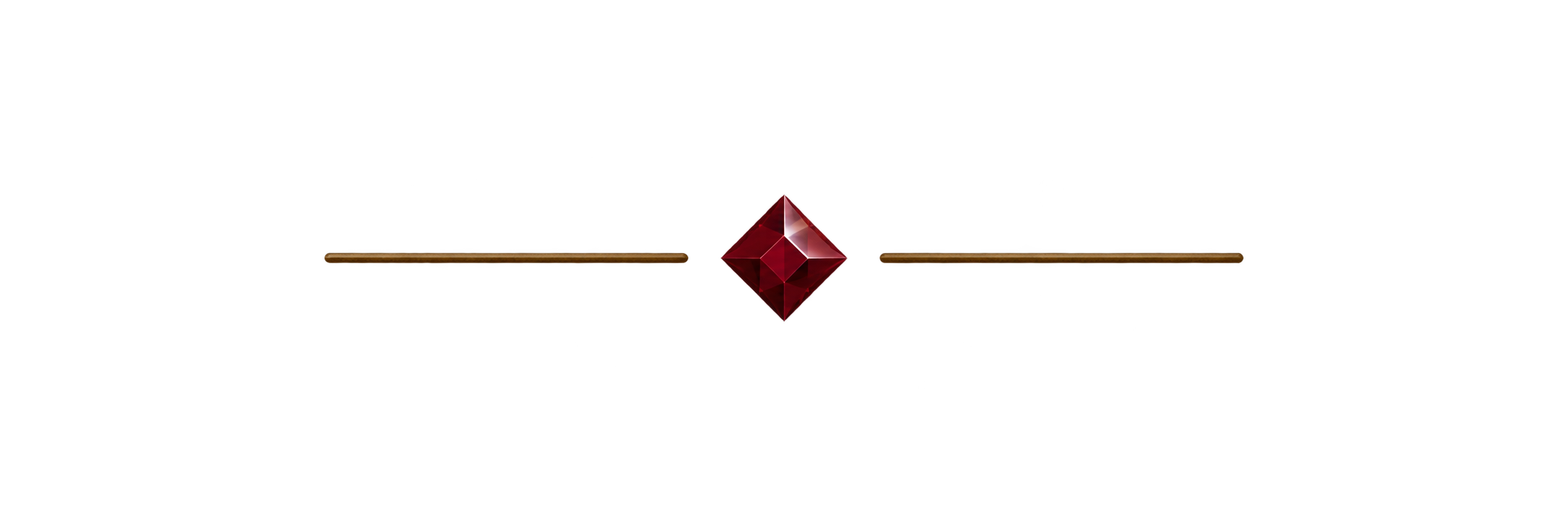 A digital illustration of a red, faceted cube with a glowing light reflected on its surfaces, positioned centrally with horizontal golden lines extending from its sides.