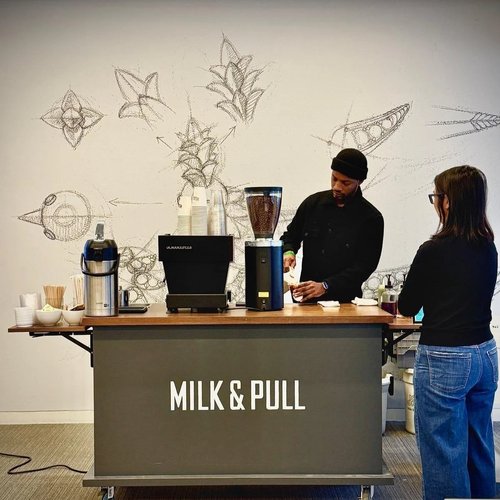 Milk & Pull mobile coffee cart and team in Brooklyn, NY