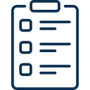 Icon of a checklist on a smartphone screen with four checkboxes.