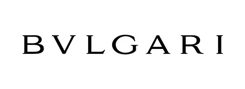 Logotipo de Bvlgari en letras negras sobre fondo blanco
