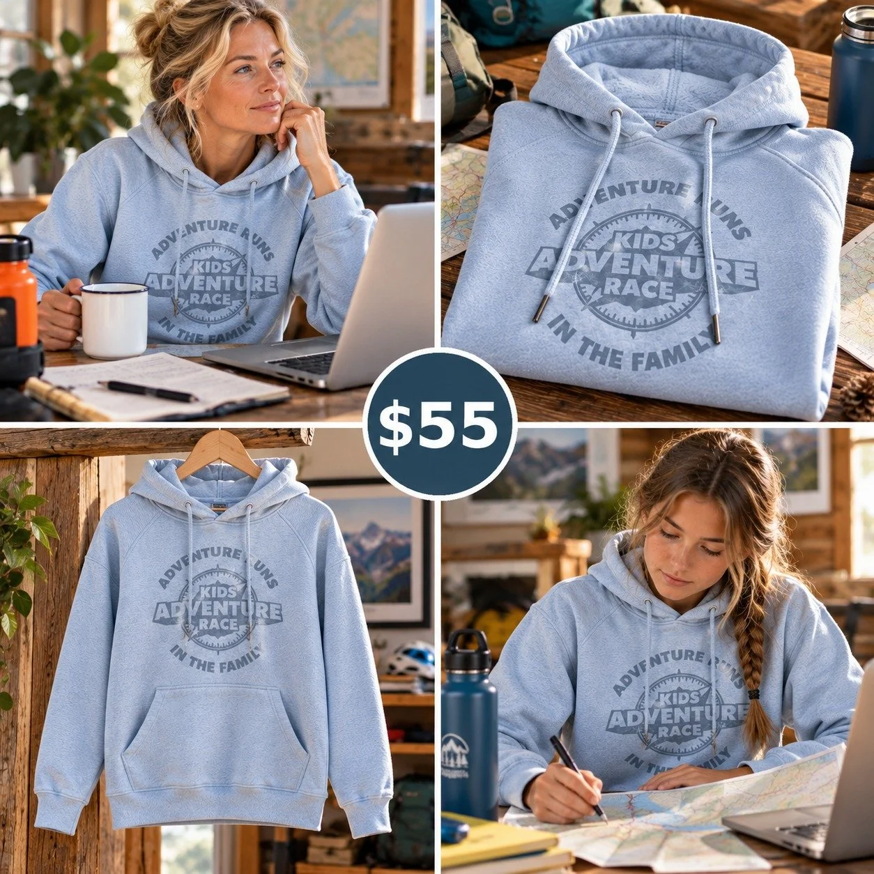 Adventure Runs in the Family Blue Hoodie