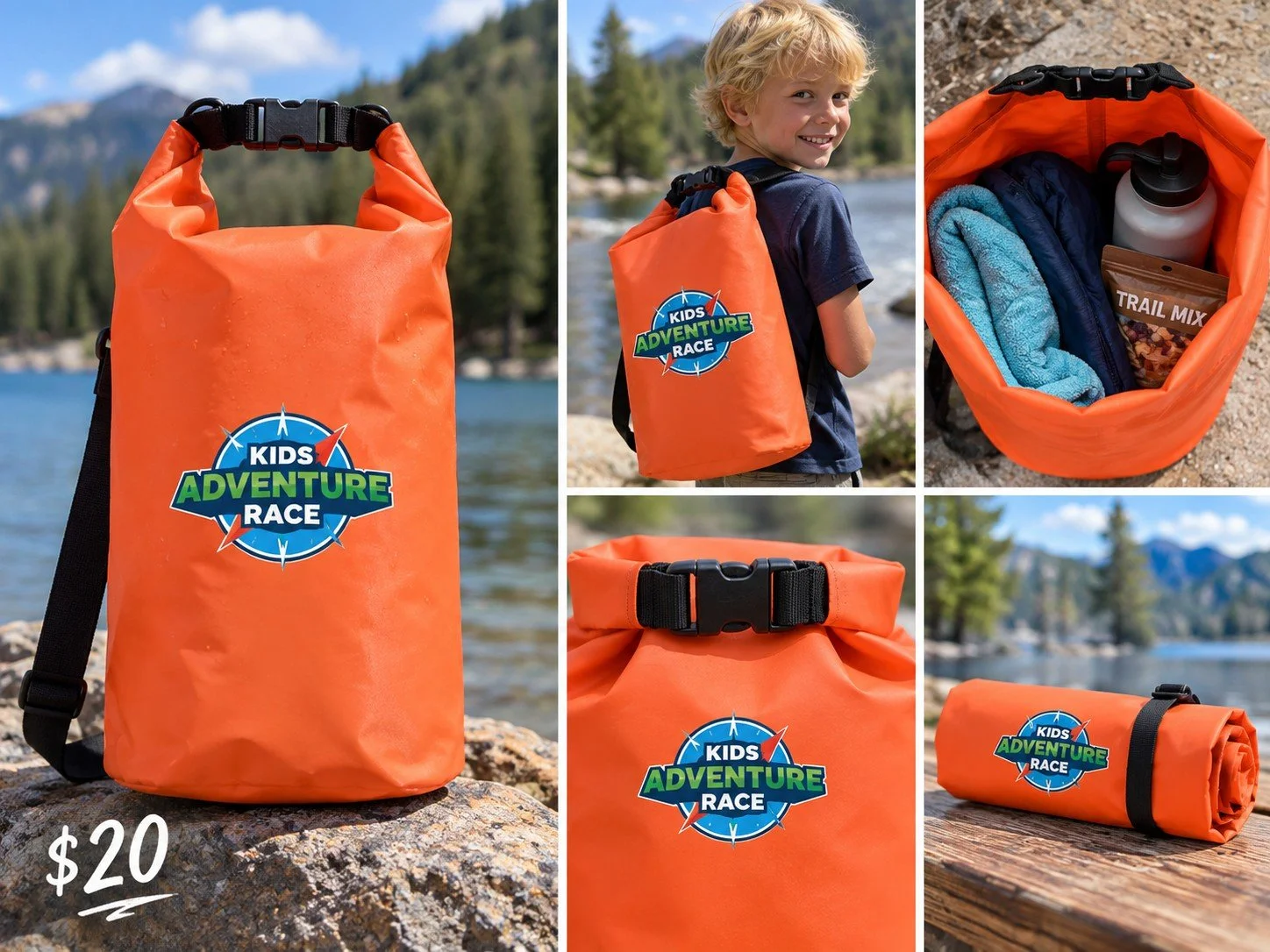 Kids Adventure Race Orange Dry Bag