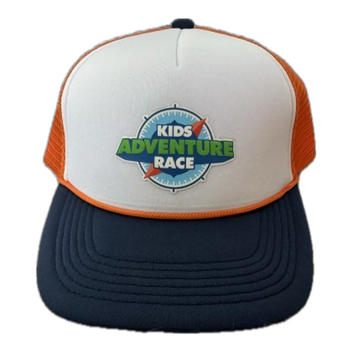 Kids Adventure Race Orange, Blue & White Trucker Hat