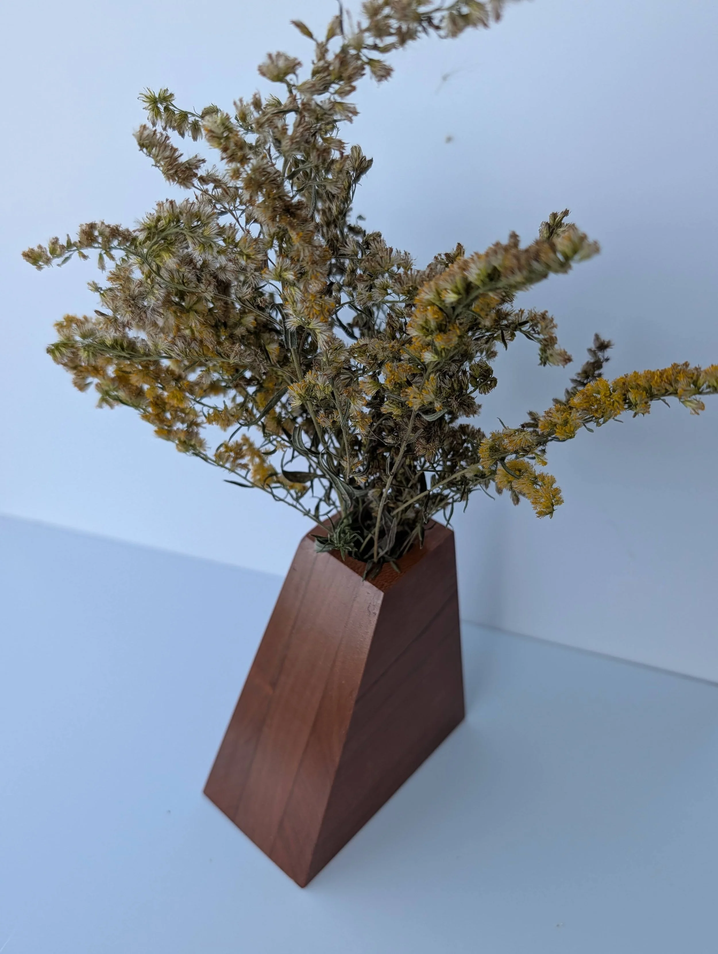Geometric Wood Vase