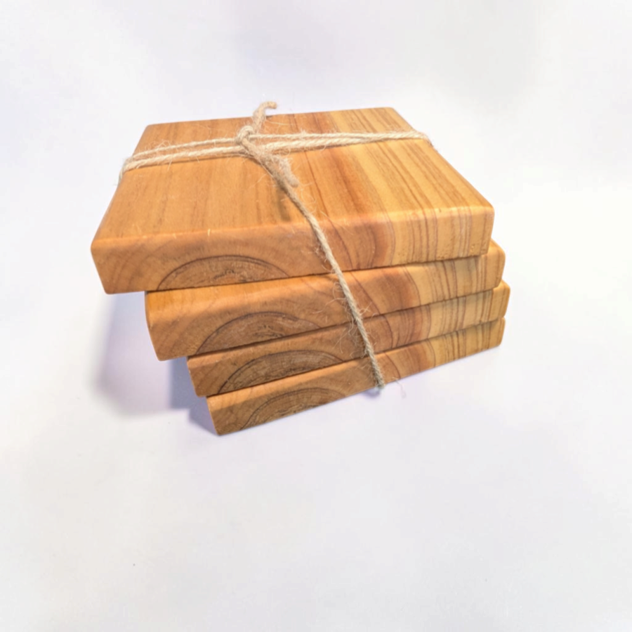 Artisan Wooden Coaster Set