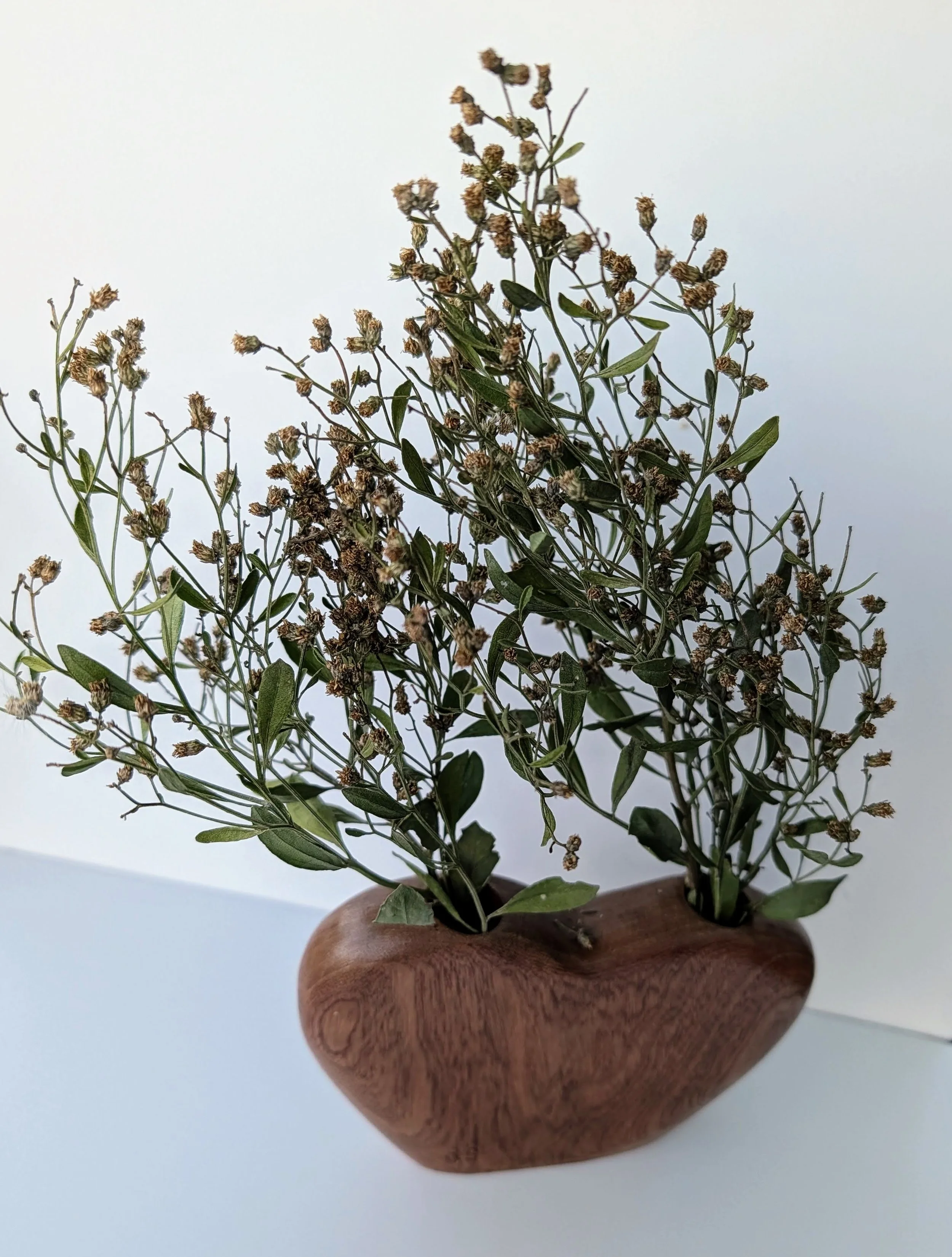 Handcrafted Wooden Dual-Vase