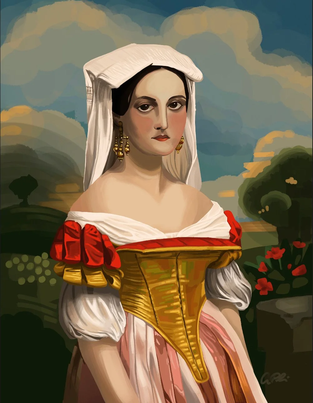 Portrait of an Italian Woman Print