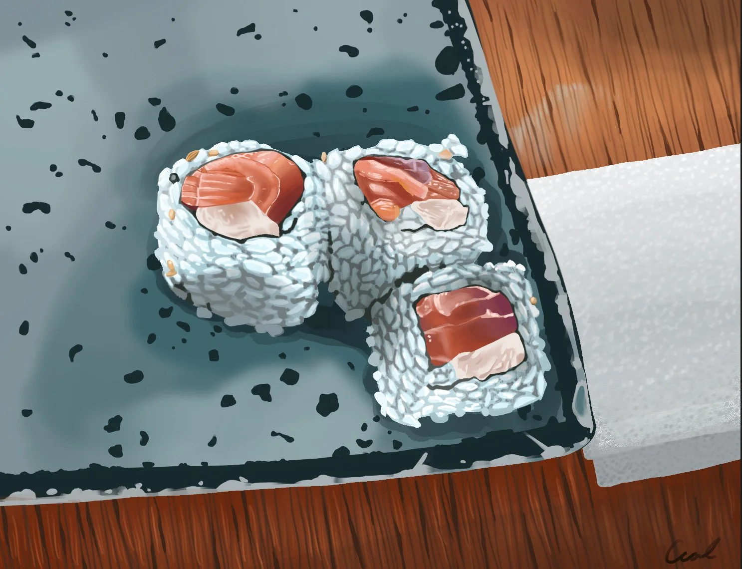 Salmon and Cream Cheese Sushi Print