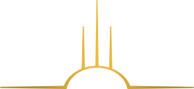 Minimalist golden sun symbol with three upward rays.