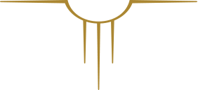 Minimalist golden sun symbol with three downward rays.