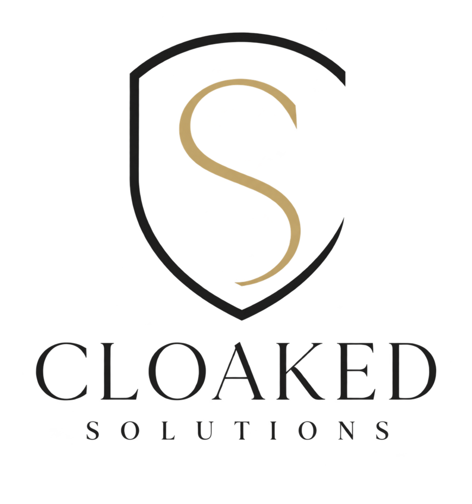 A logo for Cloaked Solutions featuring a shield with a stylized S in the center and the company name below.