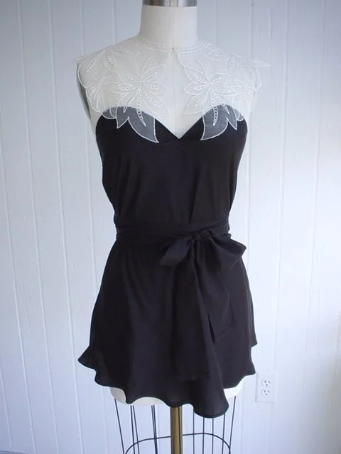 polly black silk top lace neck front.jpg