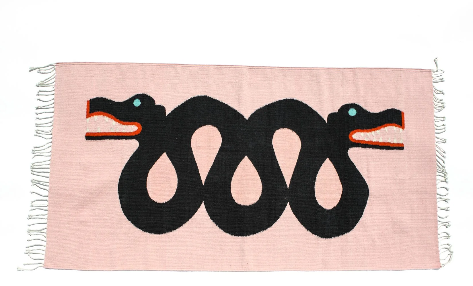 Mexchic Mexican design Quetzalcoatl handwoven wool rug serpent snake rug tapete teotitlan del valle oaxaca natural dyes mexchic wool contemporary design aztec pop culture 