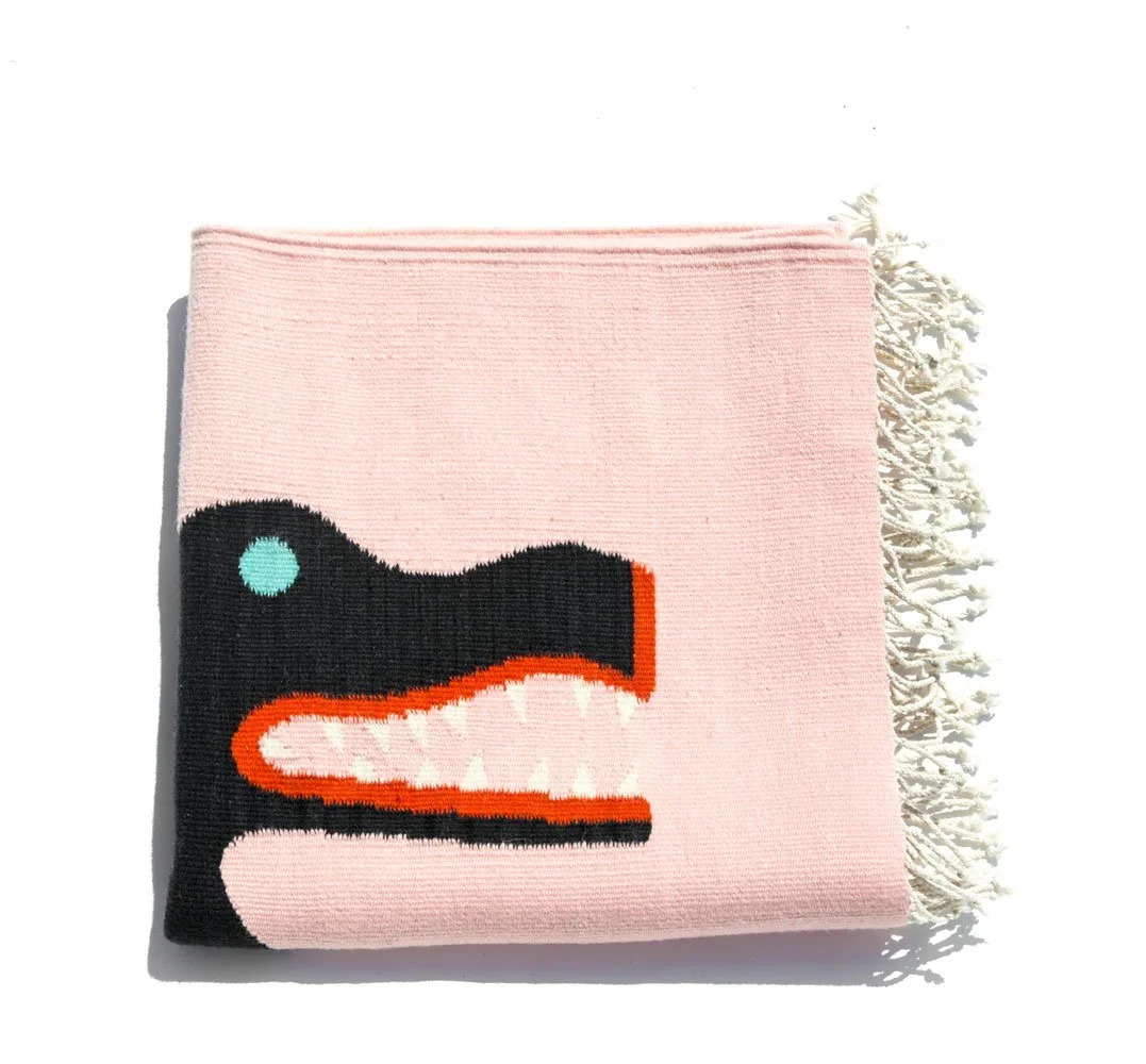 Mexchic Mexican design Quetzalcoatl handwoven wool rug serpent snake rug tapete teotitlan del valle oaxaca natural dyes mexchic wool contemporary design aztec pop culture 