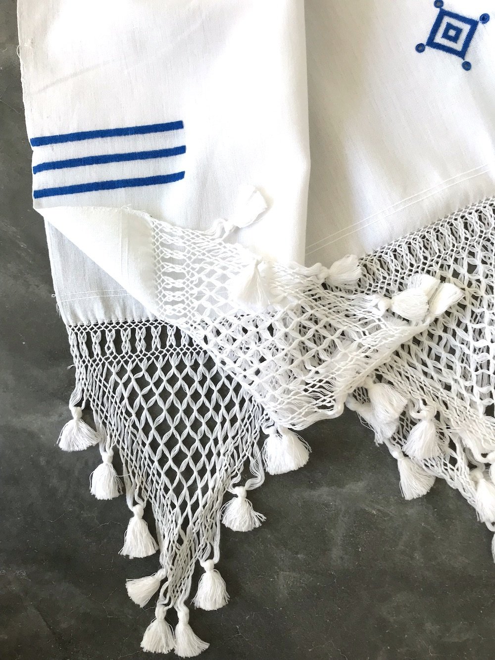 handwoven craft cotton embroidery macrame fringe rebozo shawl mexico mexican oaxaca chiapas toluca tenancingo estado de mexico highend highfashion moda textiles artisan artisanal natural dyes botanical dyes blue black plaid check blouse poncho top sh