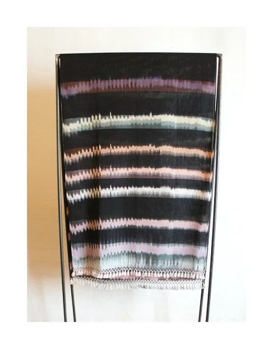 handwoven craft cotton embroidery macrame fringe rebozo shawl mexico mexican oaxaca chiapas toluca tenancingo estado de mexico highend highfashion moda textiles artisan artisanal natural dyes botanical dyes blue black plaid check blouse poncho top sh