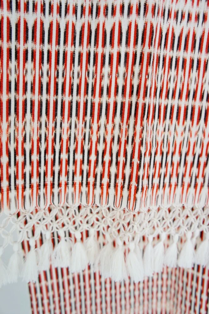 handwoven craft cotton embroidery macrame fringe rebozo shawl mexico mexican oaxaca chiapas toluca tenancingo estado de mexico highend highfashion moda textiles artisan artisanal natural dyes botanical dyes blue black plaid check blouse poncho top sh