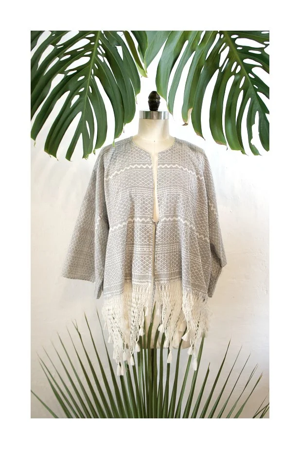 handwoven craft cotton embroidery macrame fringe rebozo shawl mexico mexican oaxaca chiapas toluca tenancingo estado de mexico highend highfashion moda textiles artisan artisanal natural dyes botanical dyes blue black plaid check blouse poncho top sh