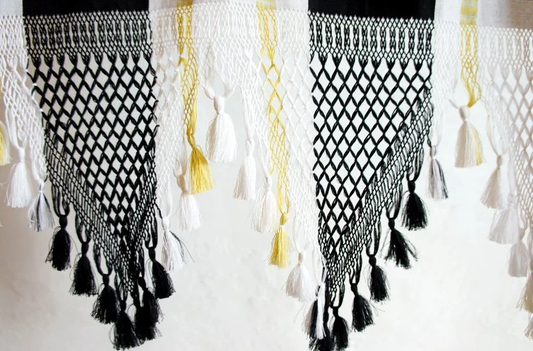 handwoven craft cotton embroidery macrame fringe rebozo shawl mexico mexican oaxaca chiapas toluca tenancingo estado de mexico highend highfashion moda textiles artisan artisanal natural dyes botanical dyes blue black plaid check blouse poncho top sh