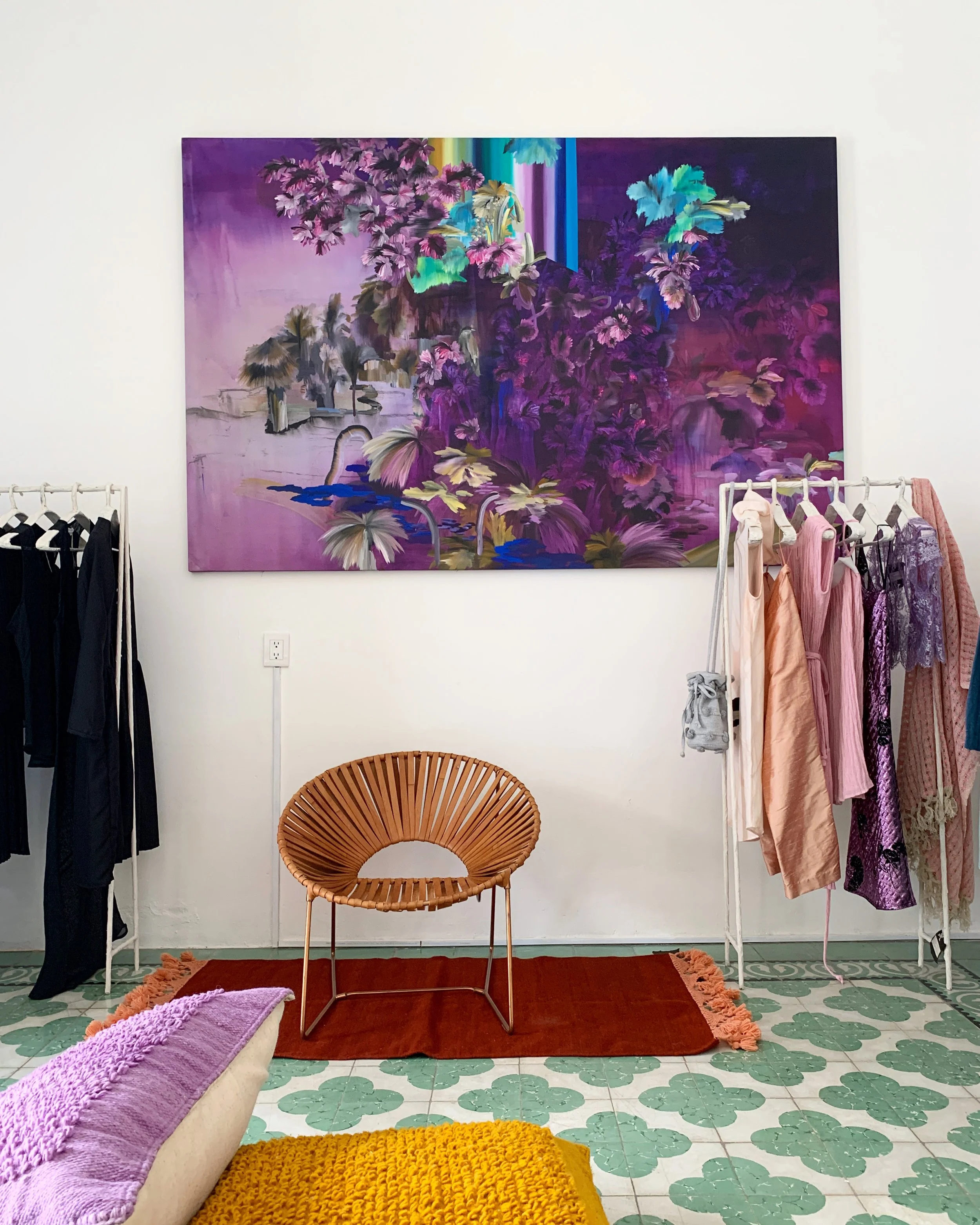 Mexchic shopping in Oaxaca, Mexico for clothing, textiles, home goods homewares, artisan made goods, boutique is a design shop hand woven natural ethically made sustainable regenerative cotton wool alpaca antique lace silk vintage natural dyes botani