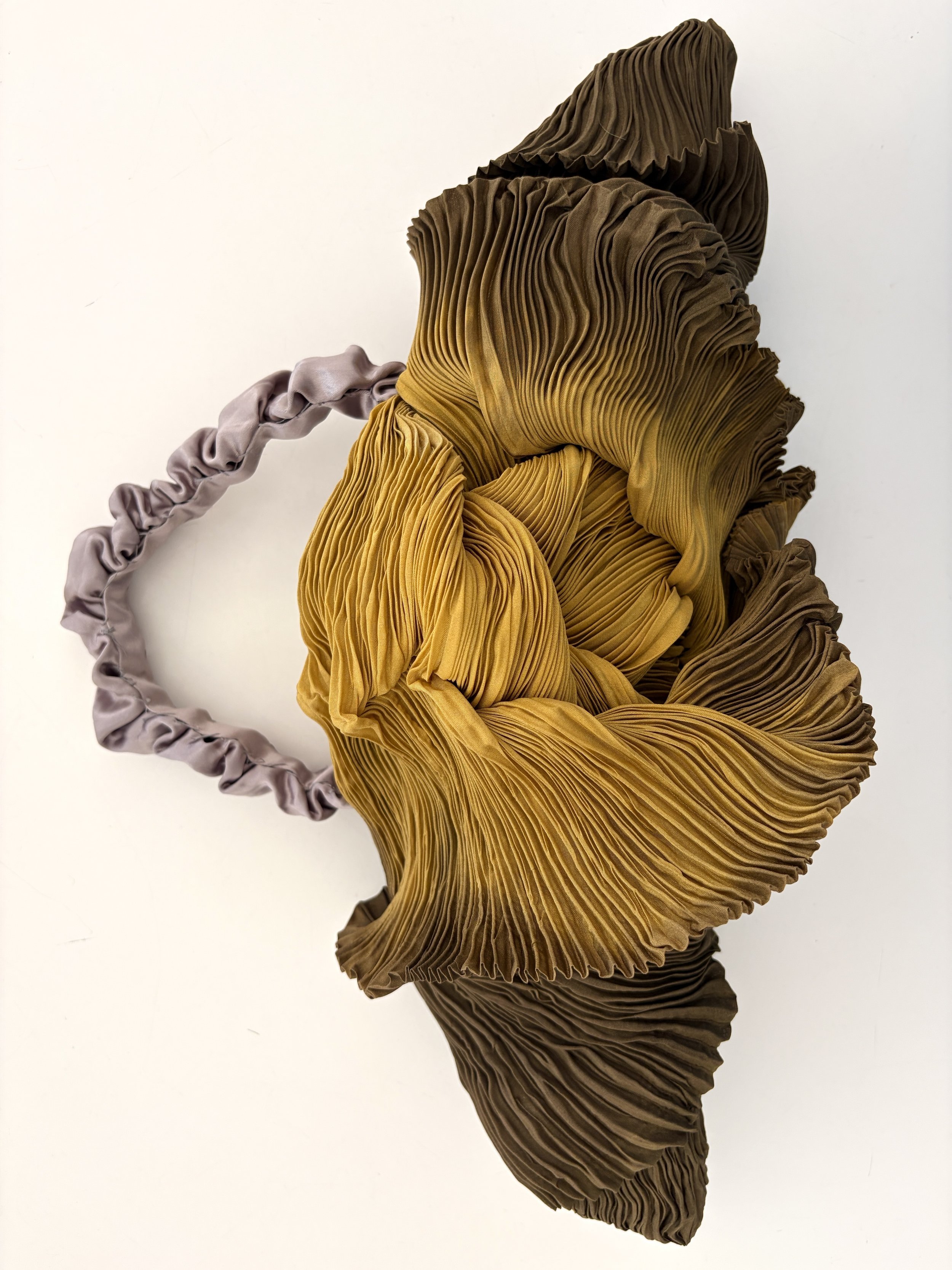 Capullo Handbag, Hand Pleated Silk with Natural Dyes