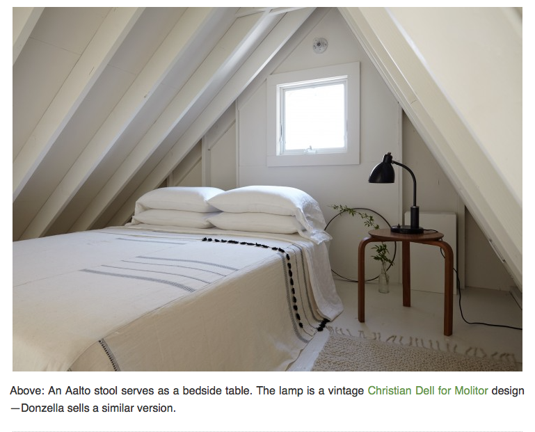 Remodelista Laurie Scacco New York home interior Mexchic textiles rug bedding hand woven cotton and wool, oaxaca Mexico 