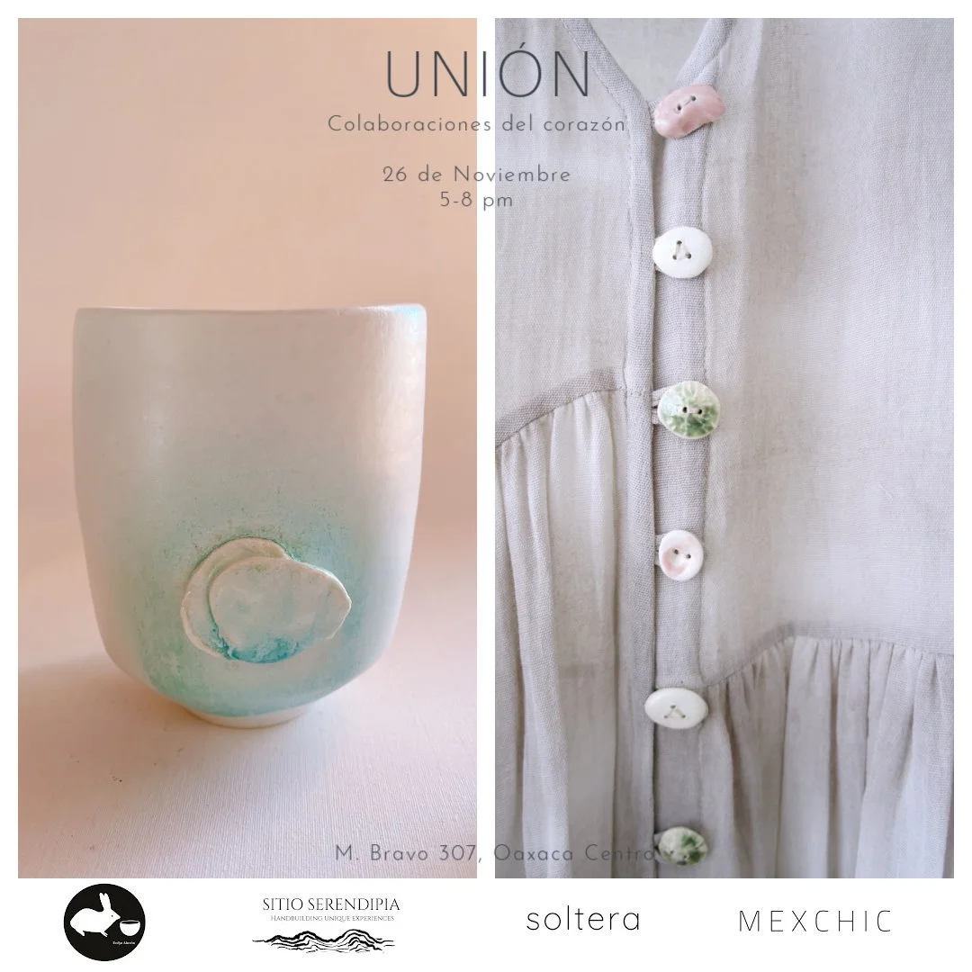 mexchic and Evelyn Alarcon Sitio Serendipia ceramic buttons oaxaca mexico 