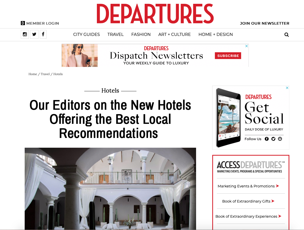 Departures magazine Hotel Sin nombre Mexchic Shopping in Oaxaca shop store clothing home wares Mexico 