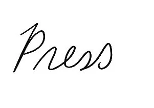 The word 'Press' written in cursive handwriting.