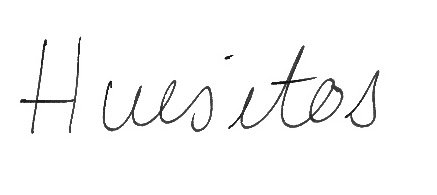 Handwritten word 'Huesitos' on white paper.
