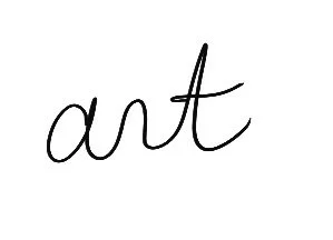 The word `art` written in black cursive on a white background.