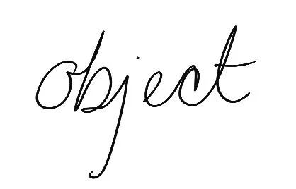 The word 'object' written in cursive handwriting.