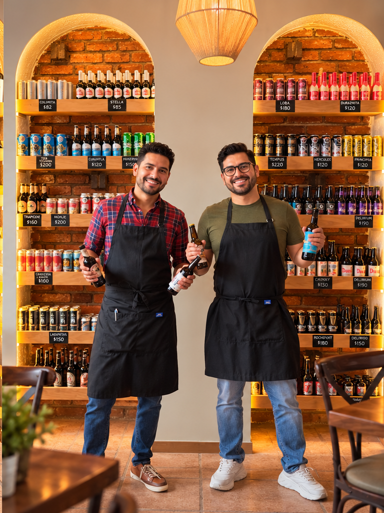 Nuestros colaboradores en Leduc 136 recomendando nuestra carta de cervezas artesanales.