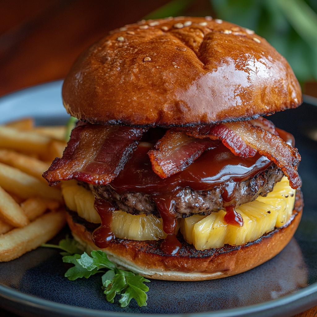 Hamburguesa con papas fritas