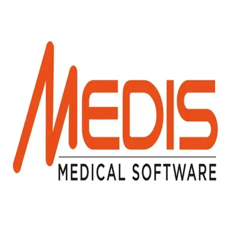 Medis Medical Software logo with red stylized 'M' and the words 'Medis Medical Software' in black.