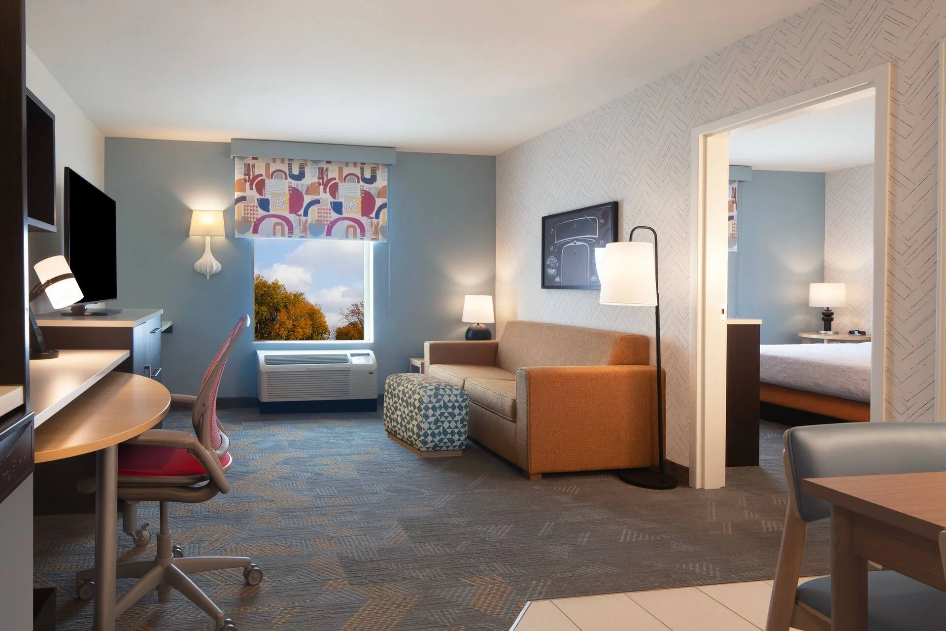 Guest-suite living area at Home2 Suites by Hilton Canton, Ohio