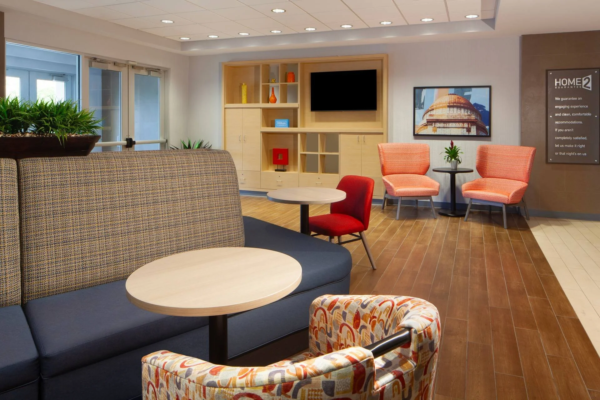 Lobby seating at Home2 Suites by Hilton Canton, Ohio