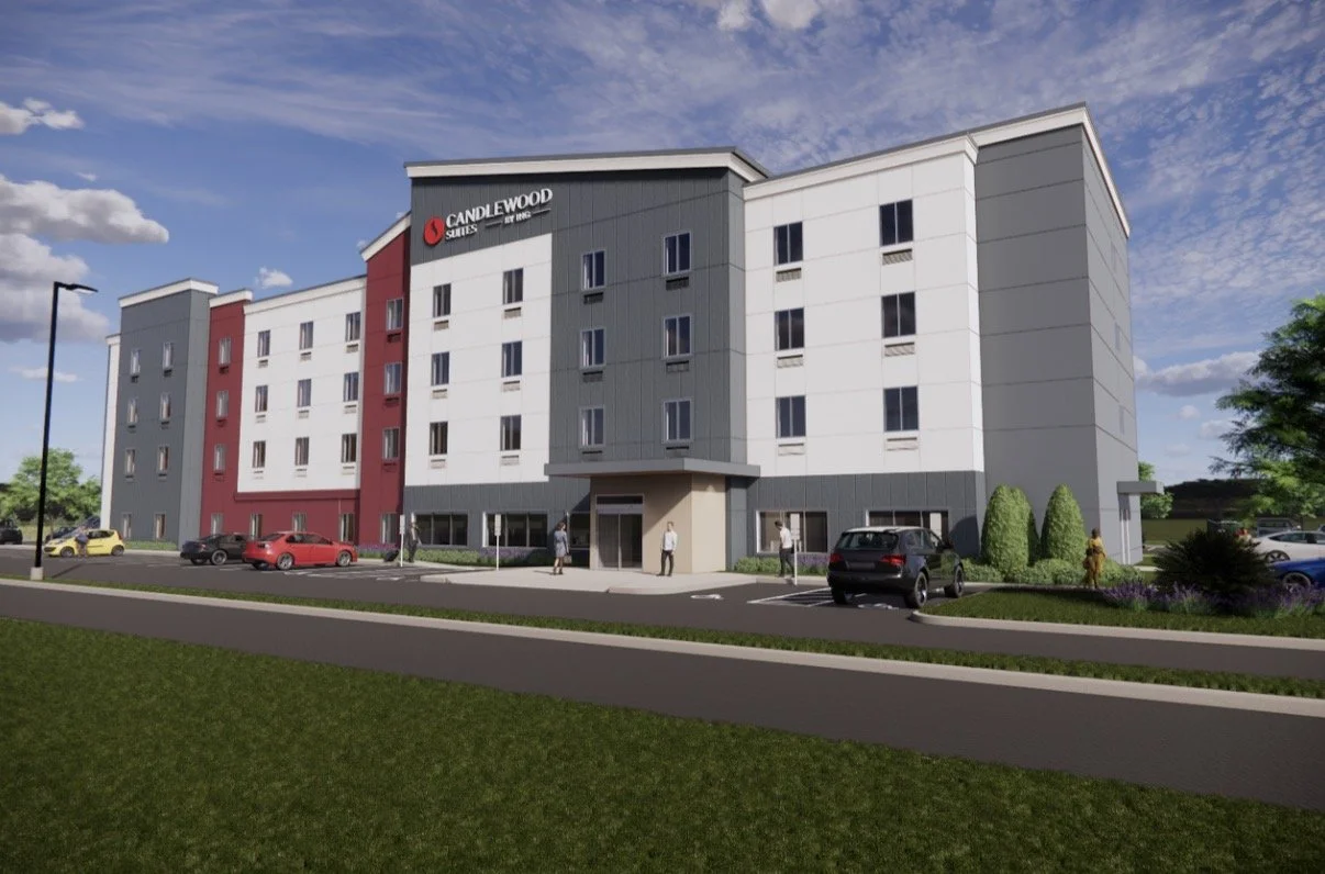 Architectural rendering of the planned 95-suite Candlewood Suites hotel in Chillicothe, Ohio