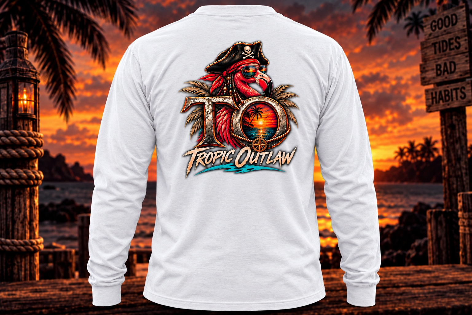 Outlaw Flamingo Long Sleeve Tee