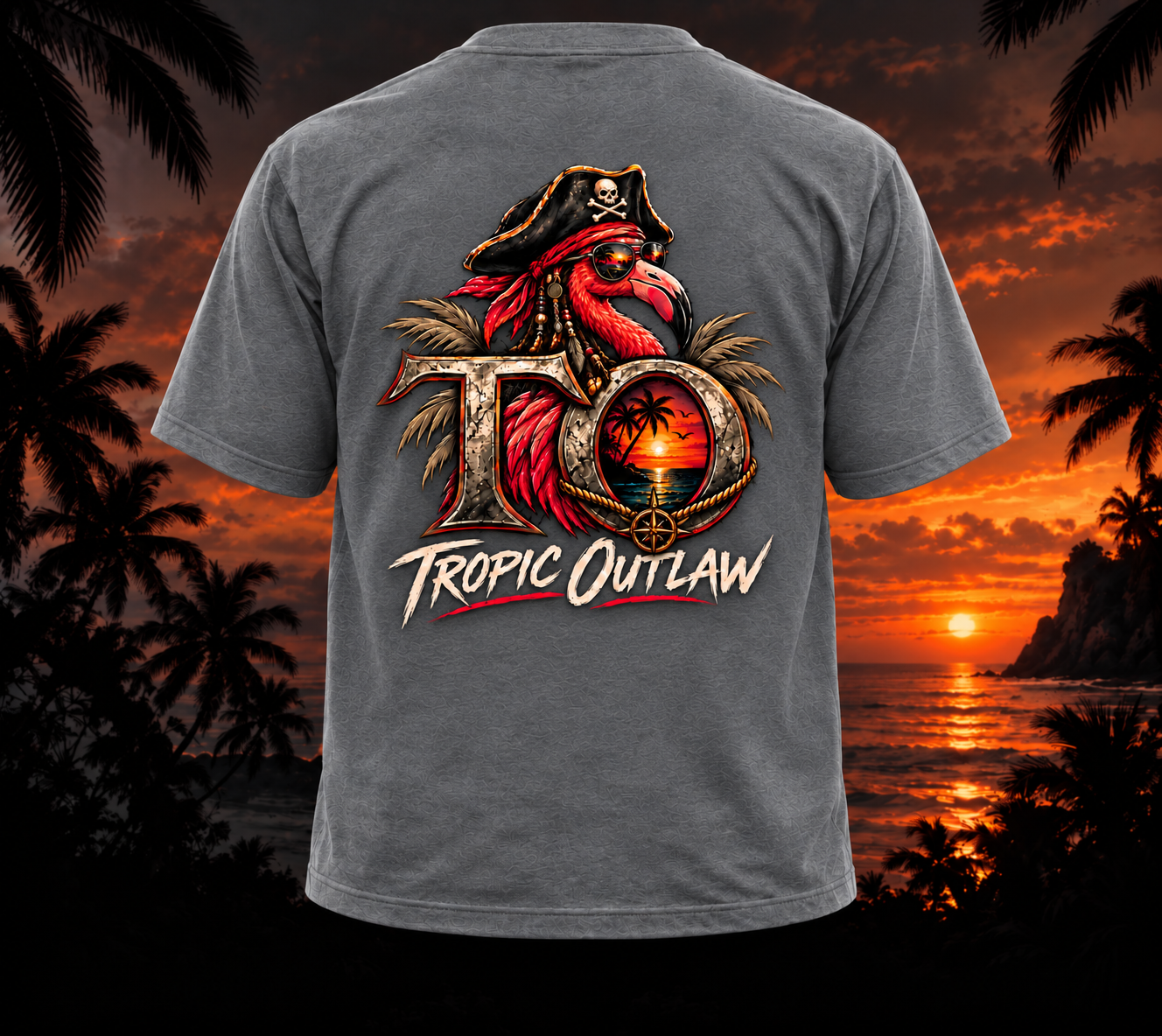 Outlaw Flamingo Short Sleeve Tee
