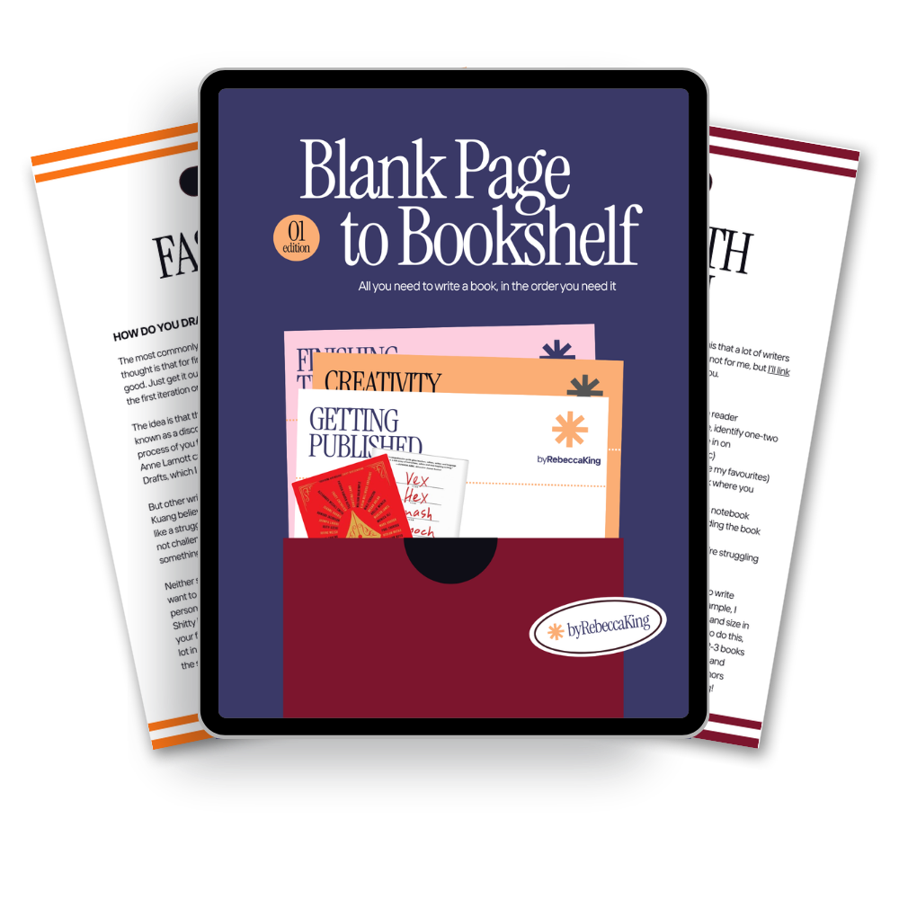 Cover of a book titled 'Blank Page to Bookshelf' with illustrations of pages inside a bookshelf.