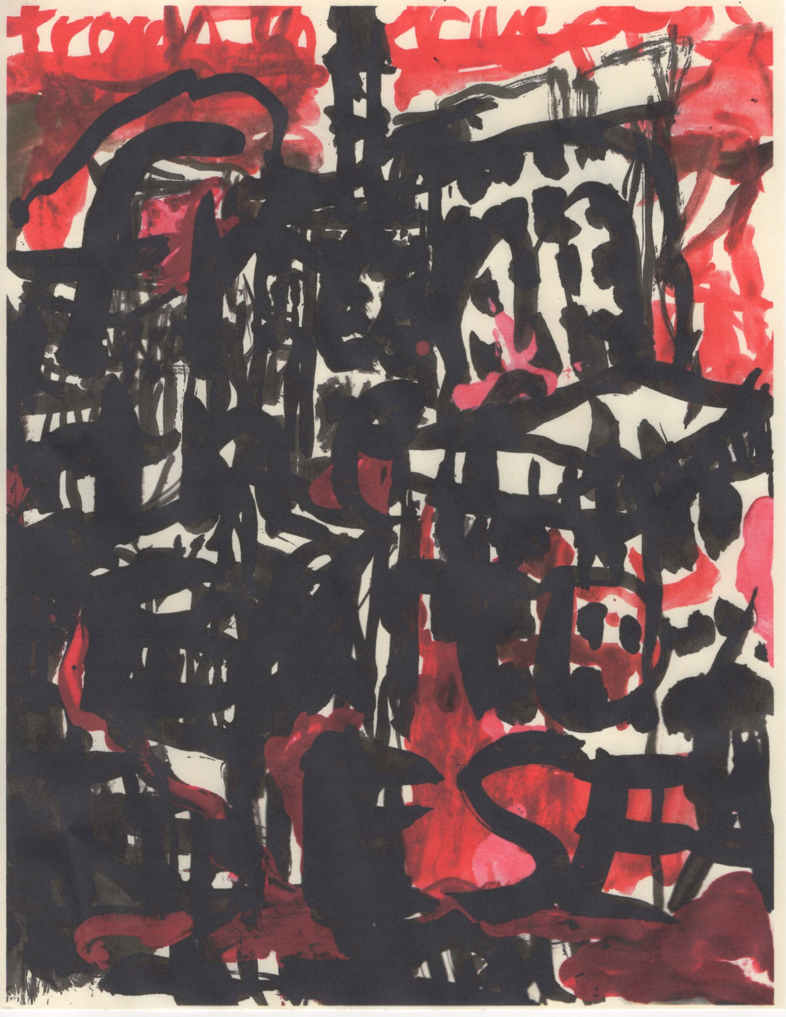From the River to the Sea, 2023, India ink, gouache, inkjet on paper, 8.5"x 11"