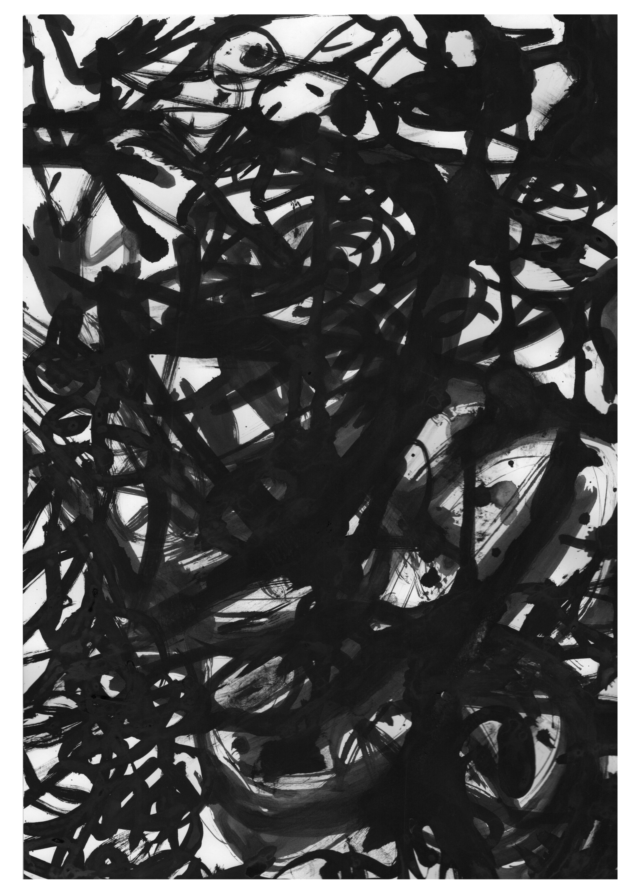 Headache, 2025,  India ink on matte media paper, 13"x 19"
